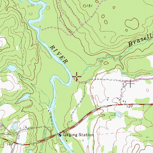 Topographic Map of Brazells Creek, GA