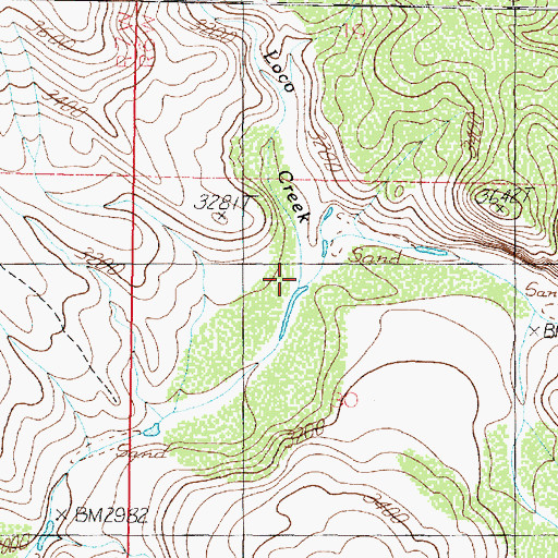 Topographic Map of Loco Creek, AZ