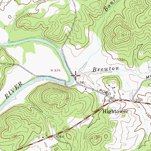 Topographic Map of Brewton Creek, GA