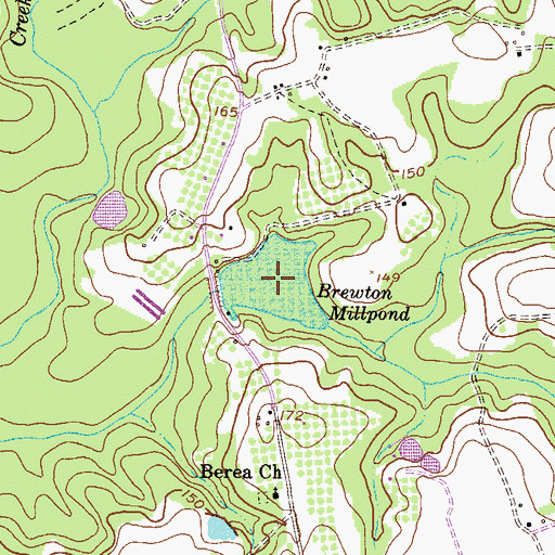 Topographic Map of Brewton Millpond, GA