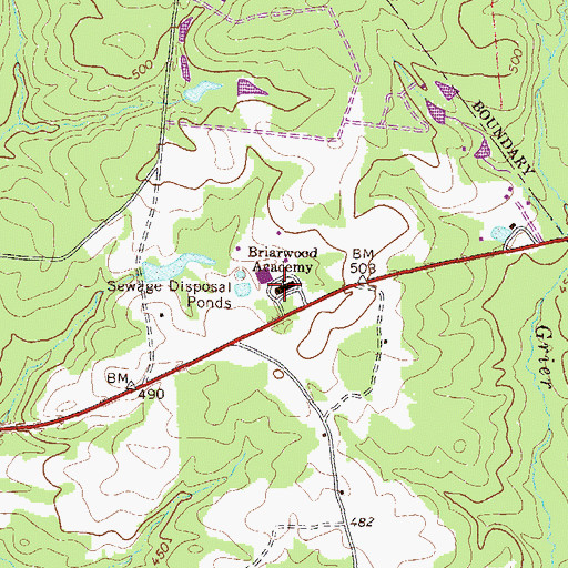 Topographic Map of Briarwood Academy, GA