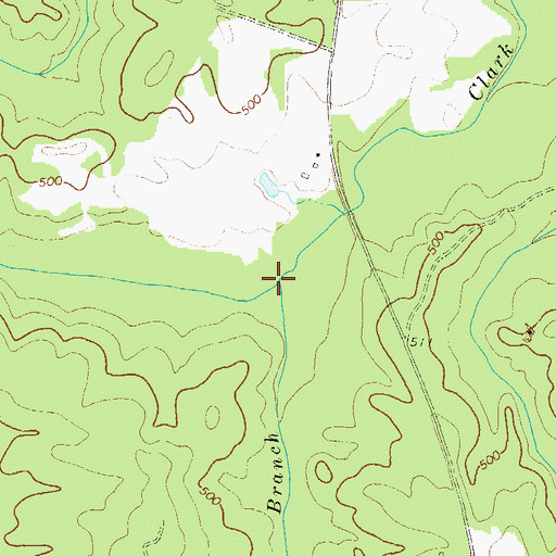 Topographic Map of Brickhouse Branch, GA
