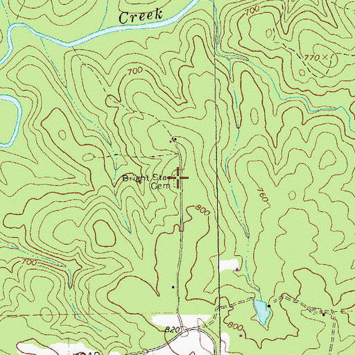 Topographic Map of Bright Star Cemetery, GA