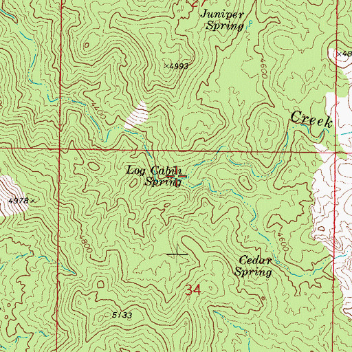 Topographic Map of Log Cabin Spring, AZ