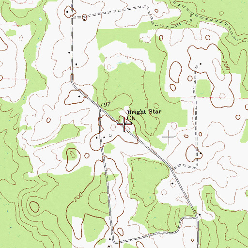 Topographic Map of Bright Star Church, GA