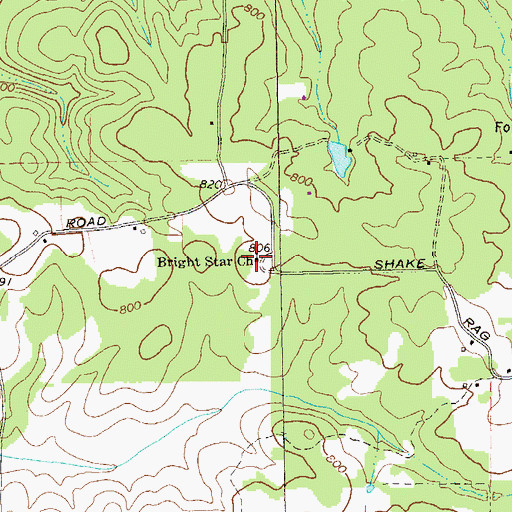 Topographic Map of Bright Star Church, GA