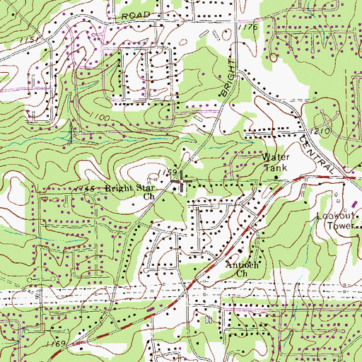 Topographic Map of Bright Star Church, GA