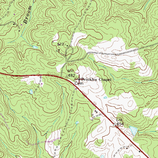 Topographic Map of Brinkley Chapel, GA
