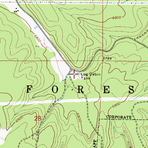 Topographic Map of Log Cabin Tank, AZ