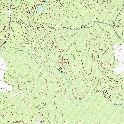 Topographic Map of Brittens Creek, GA