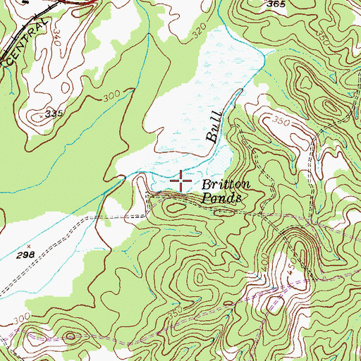 Topographic Map of Britton Ponds, GA