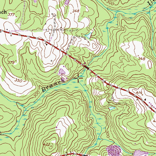 Topographic Map of Broad Branch, GA