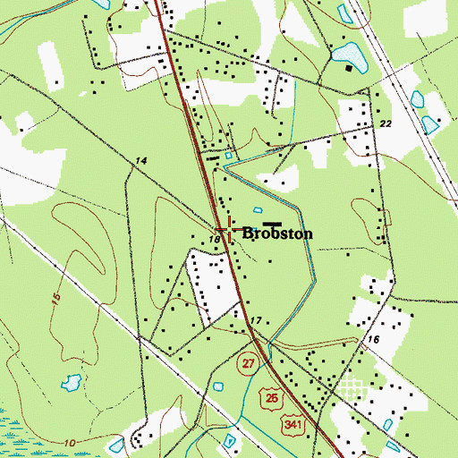 Topographic Map of Brobston, GA