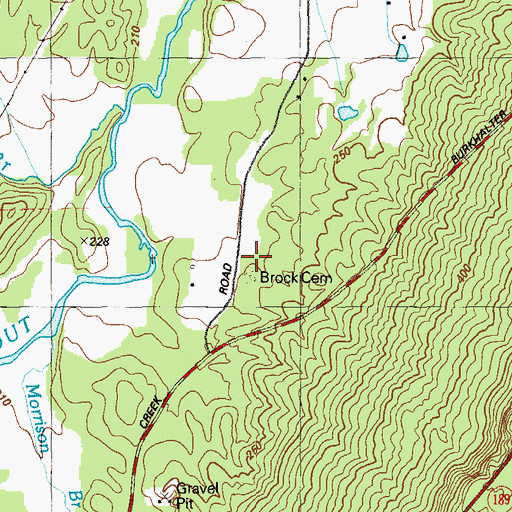 Topographic Map of Brock Cemetery, GA