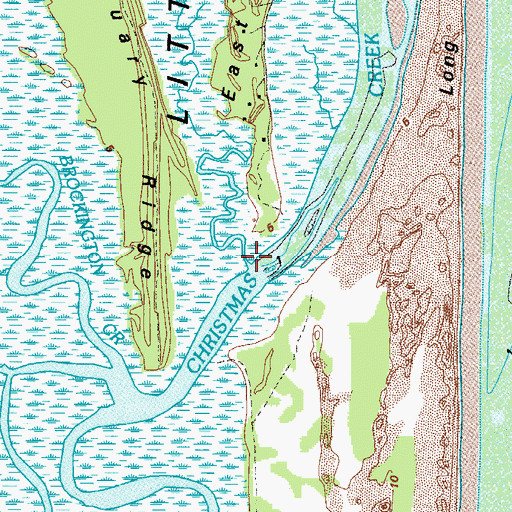 Topographic Map of Brockington Creek, GA