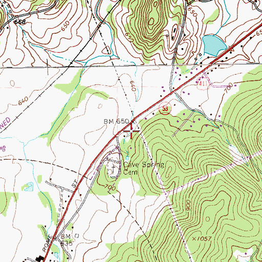 Topographic Map of Brocks Lake, GA