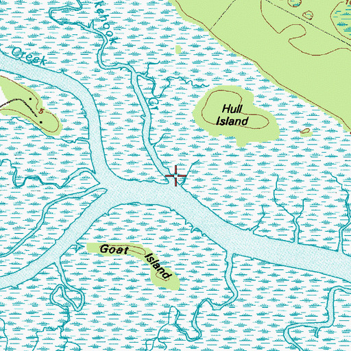Topographic Map of Brokehook Creek, GA