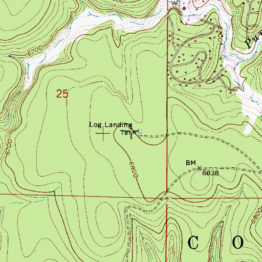 Topographic Map of Log Landing Tank, AZ