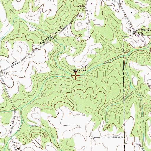 Topographic Map of Brown Branch, GA