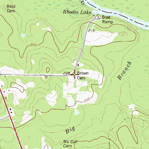 Topographic Map of Brown Cemetery, GA