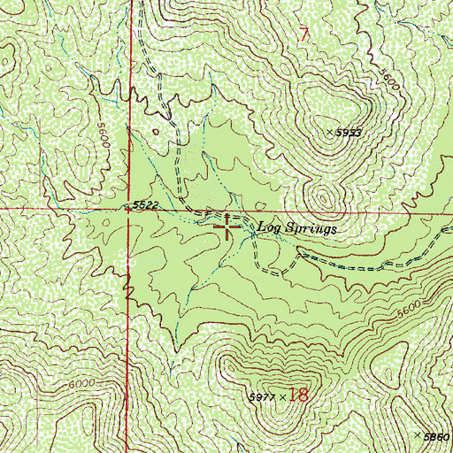 Topographic Map of Log Springs, AZ