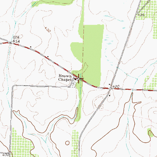 Topographic Map of Brown Chapel, GA