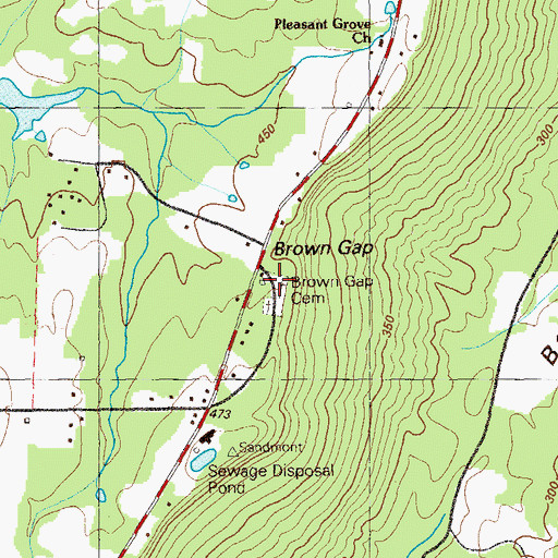 Topographic Map of Brown Gap Church, GA