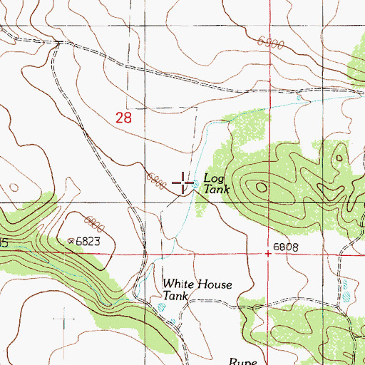 Topographic Map of Log Tank, AZ