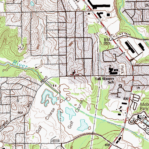 Topographic Map of Brown Mill Park Church, GA