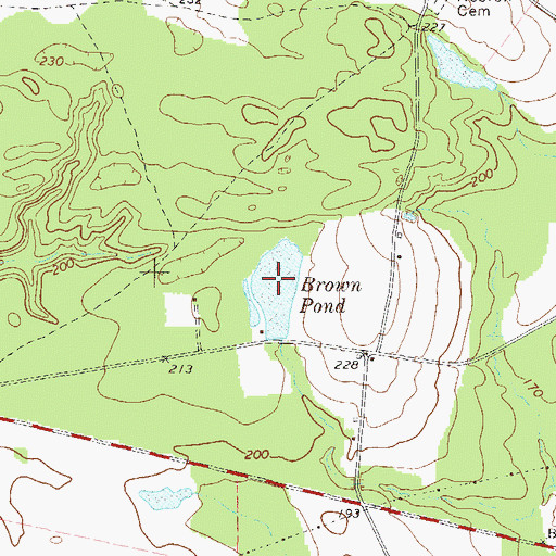 Topographic Map of Brown Pond, GA