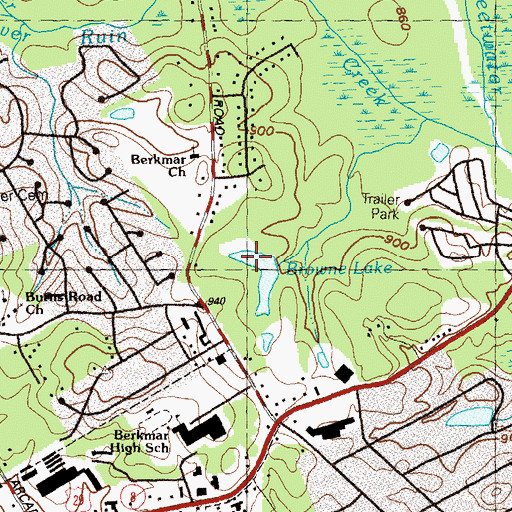 Topographic Map of Browne Lake, GA