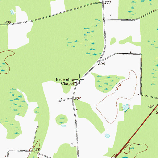 Topographic Map of Browning Chapel, GA