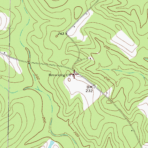 Topographic Map of Browning Church, GA