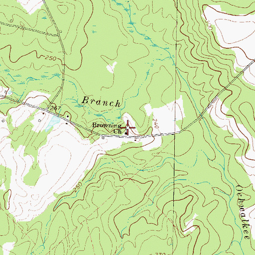 Topographic Map of Browning Church, GA