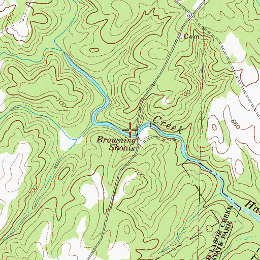 Topographic Map of Browning Shoals, GA
