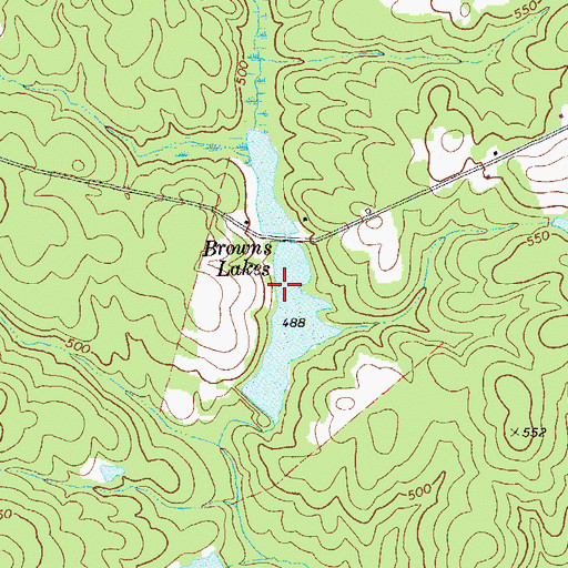 Topographic Map of Browns Lakes, GA