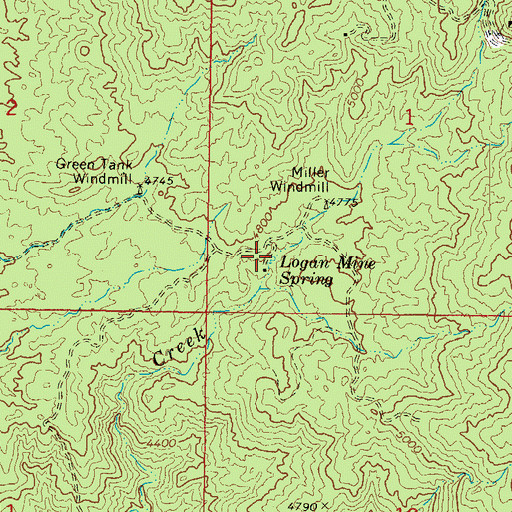 Topographic Map of Logan Mine Spring, AZ