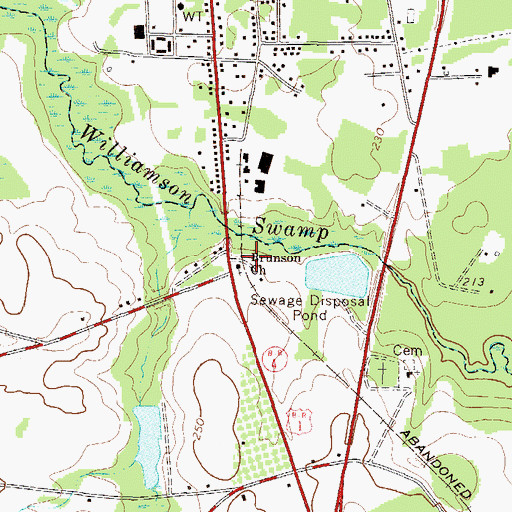 Topographic Map of Brunson Church, GA