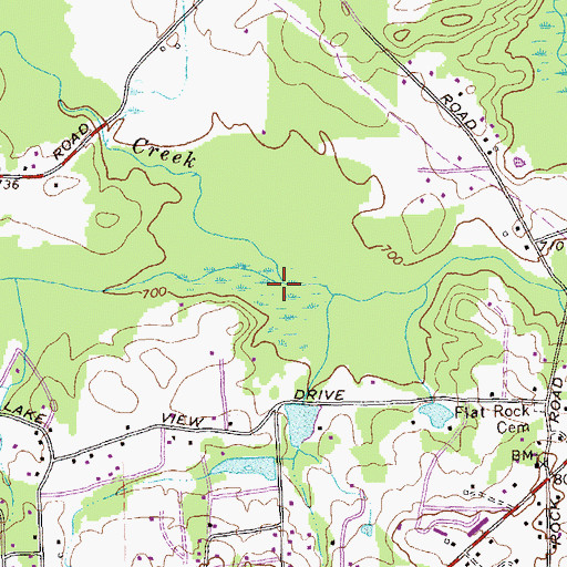 Topographic Map of Brush Creek, GA