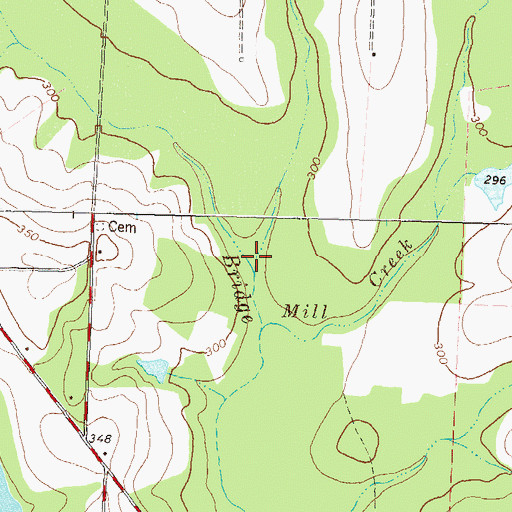 Topographic Map of Brushy Branch, GA