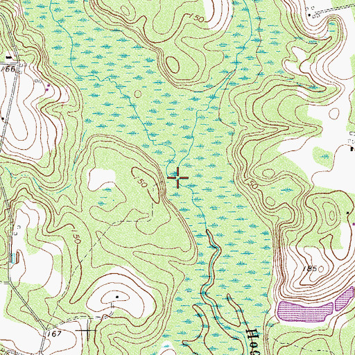 Topographic Map of Brushy Creek, GA