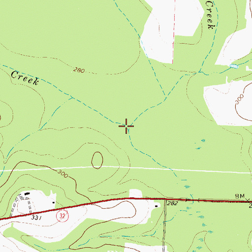 Topographic Map of Brushy Creek, GA