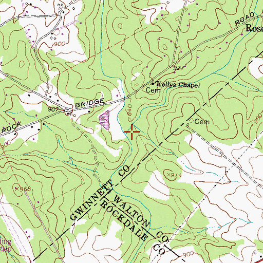 Topographic Map of Brushy Fork, GA