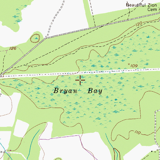 Topographic Map of Bryan Bay, GA