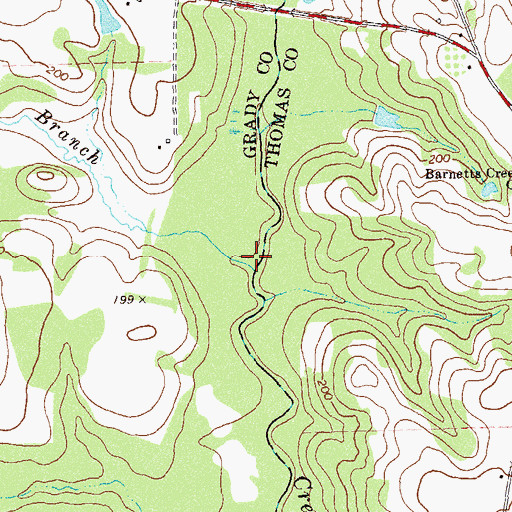 Topographic Map of Bryan Branch, GA