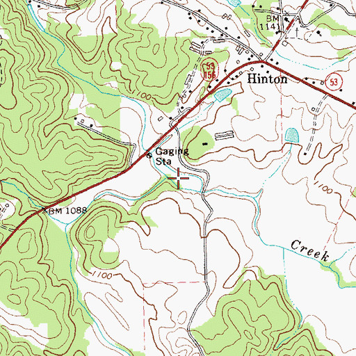 Topographic Map of Bryant Creek, GA