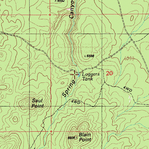 Topographic Map of Loggers Tank, AZ