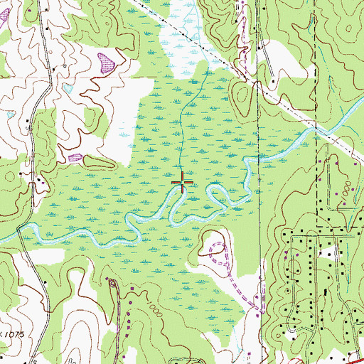 Topographic Map of Buck Creek, GA