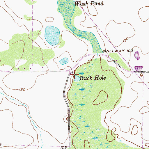 Topographic Map of Buck Hole, GA