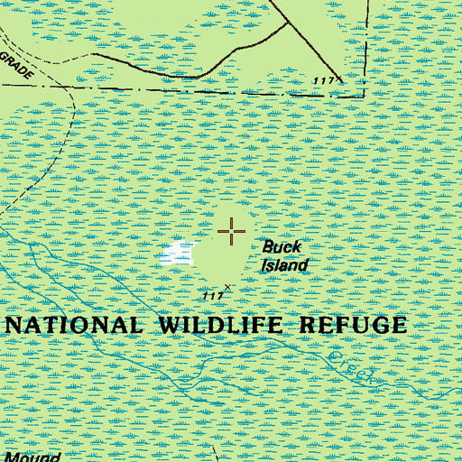 Topographic Map of Buck Island, GA